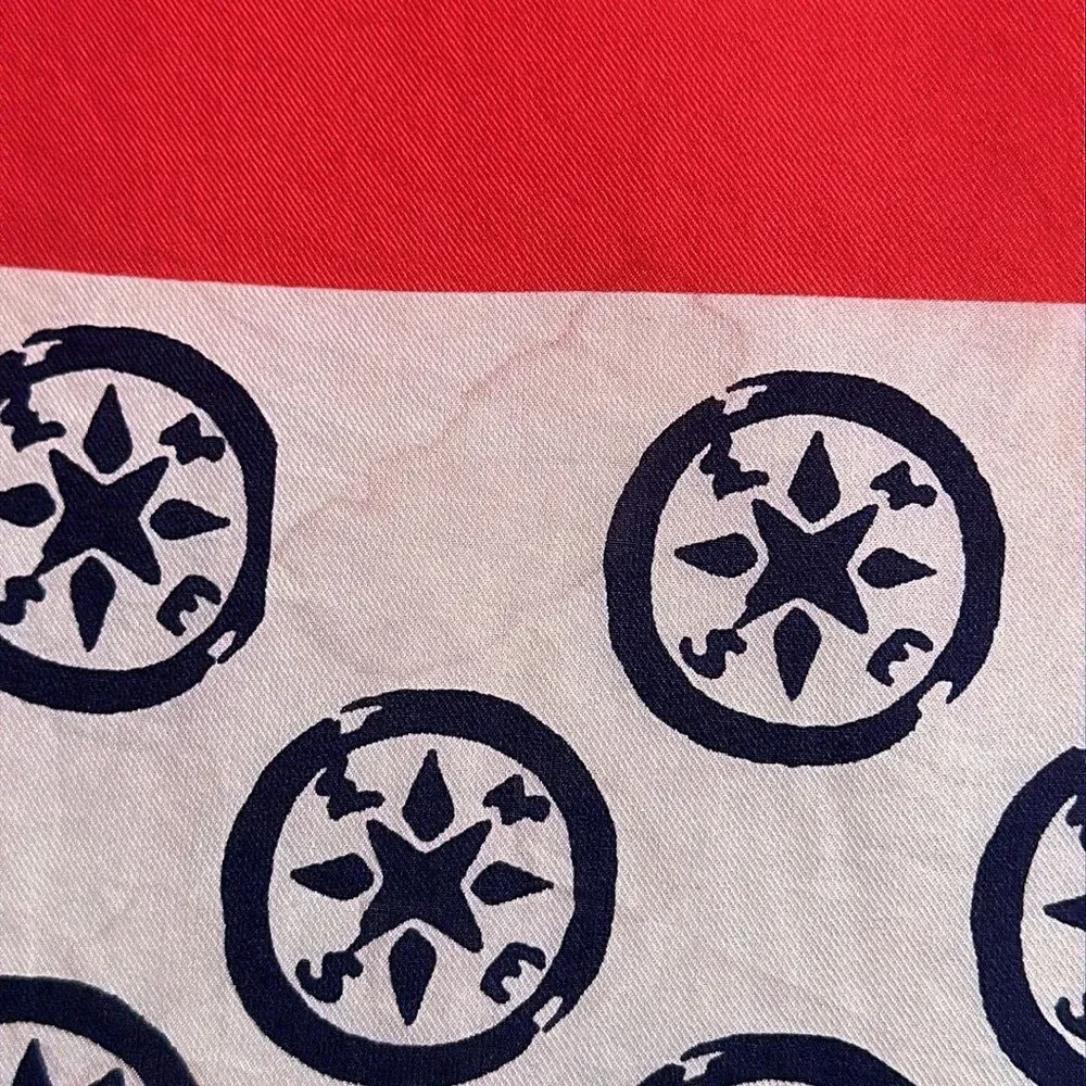 Vtg Glentex red, white & blue North South East & West Directions scarf‎